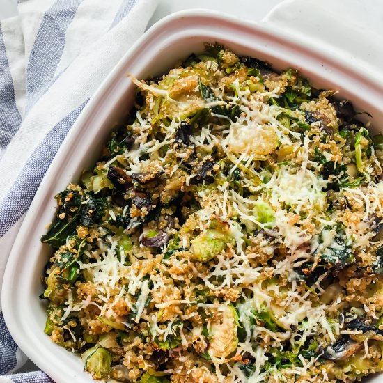 Kale Mushroom Quinoa Casserole