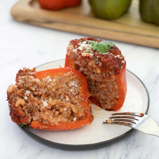 Beef Rice Stuffed Peppers Recipe