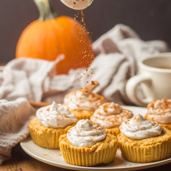 Mini Vegan Pumpkin Cheesecakes