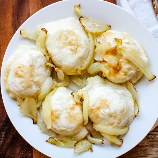 Air Fryer Pierogies with Onions