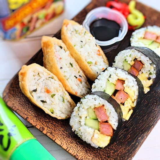 Spam Sushi Roll and Inari Sushi