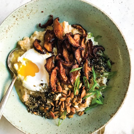 Savory Miso Oats & Shiitake Bacon