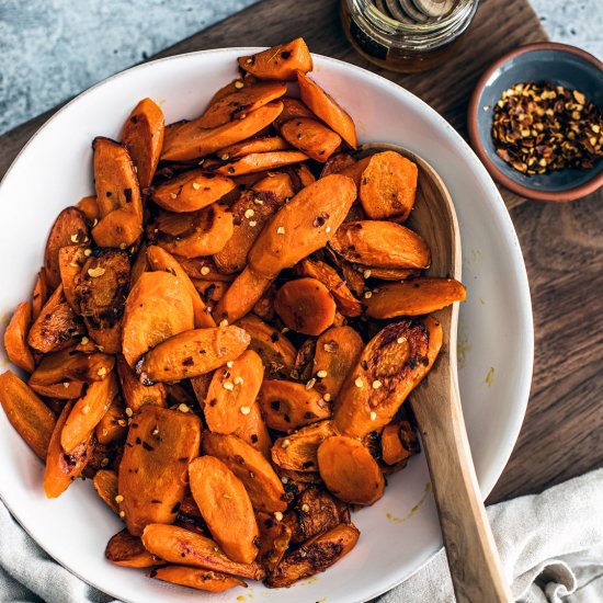 hot honey roasted carrots