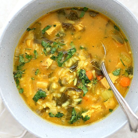 Indian Coconut Curry Chicken Soup