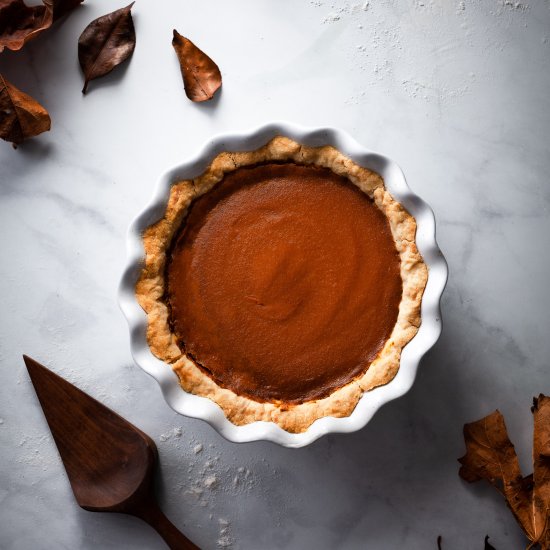 Vegan Deep Dish Pumpkin Pie