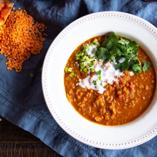 Instant Pot Curried Lentil Soup