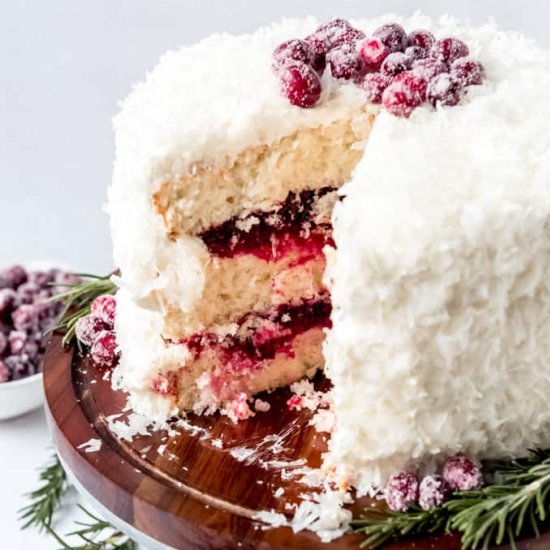 FESTIVE CRANBERRY COCONUT CAKE