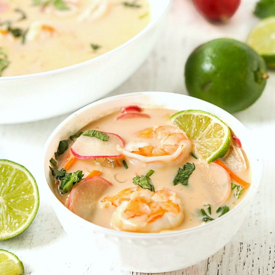 Thai Coconut Curry Soup with Shrimp