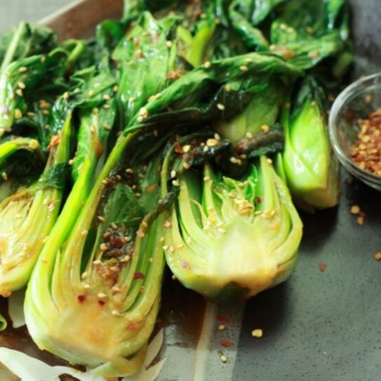 Baby Bok Choy with Ginger and Garlic