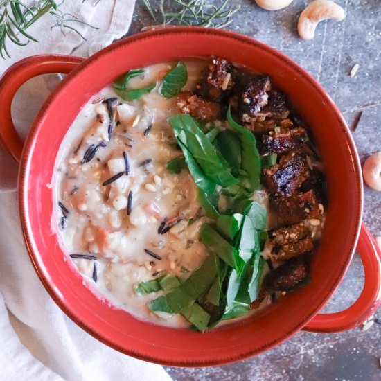 Slow Cooker Wild Rice Soup – Vegan