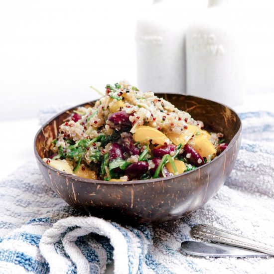 Quinoa beans salad with maple syrup