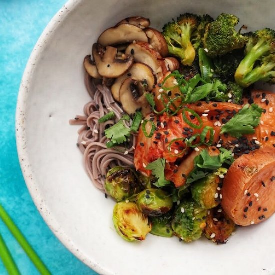 Roasted Veg and Kimchi Bowl