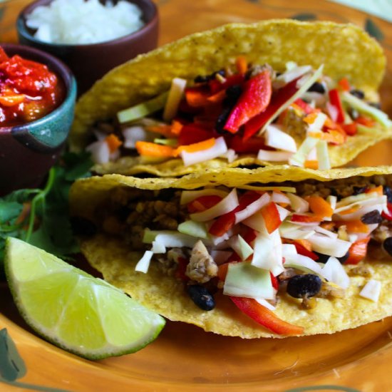 Tempeh and Black Bean Vegan Tacos