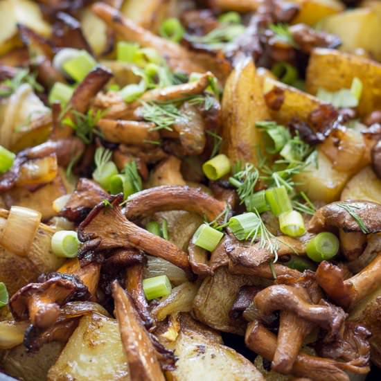 Chanterelle Mushrooms And Potatoes