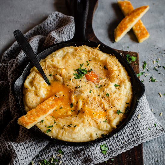 Cauliflower Cream Baked Eggs