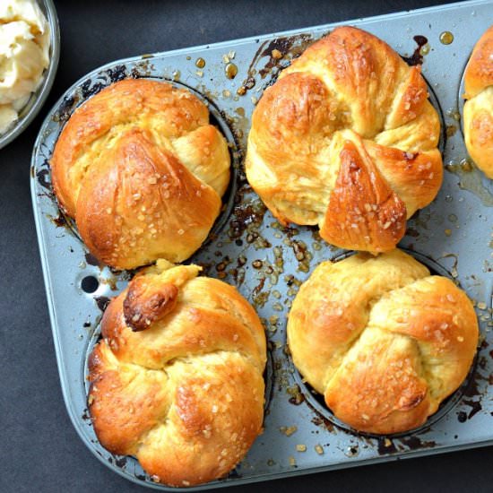 Maple Glazed Challah Rolls