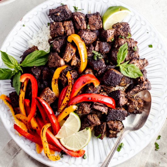 Spiced Butter Steak and Peppers