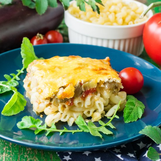 Cheese Eggplant Pasta Casserole