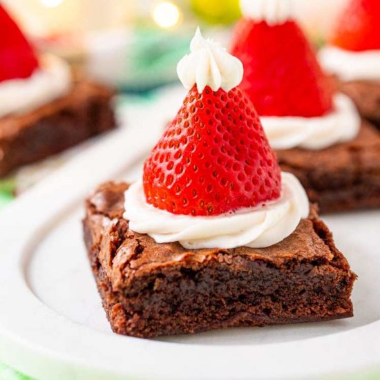 Santa Hat Brownies