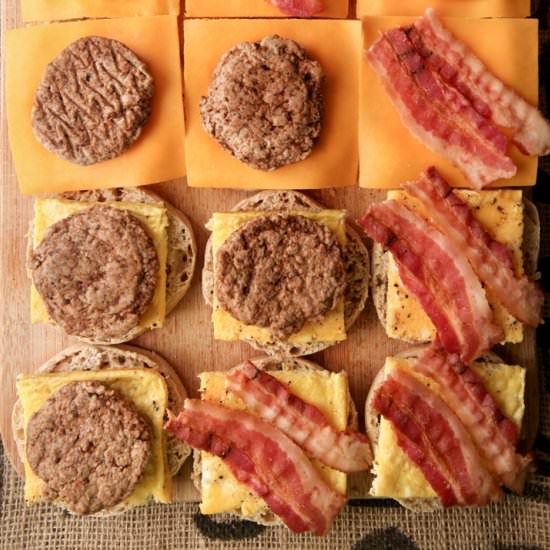 Freezer Ready Breakfast Sandwiches