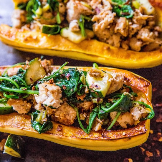 Turkey Stuffed Delicata Squash