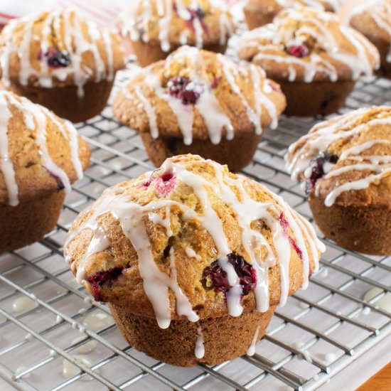 Glazed Cranberry Orange Muffins