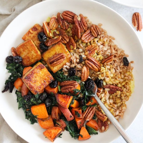 Baked Tofu Harvest Bowls