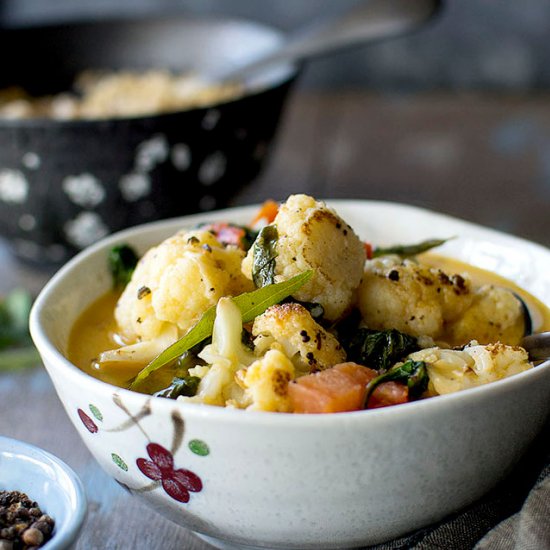 Cauliflower Stew with Coconut Milk