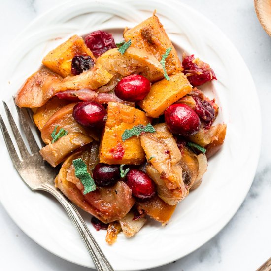 Roast Pumpkin with Cranberries