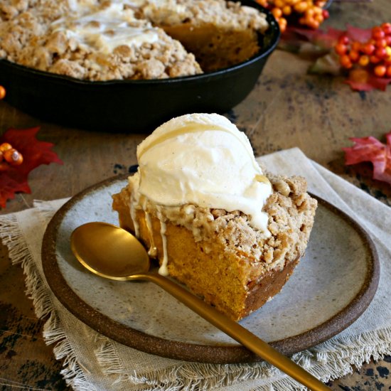 Pumpkin Cake with Honey Ice Cream