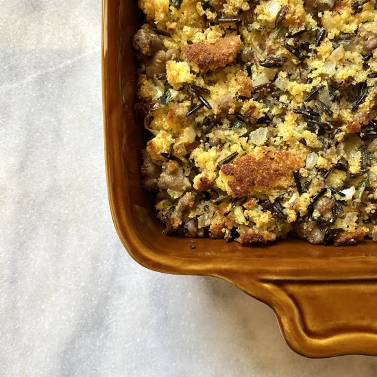 Wild Rice and Cornbread Stuffing