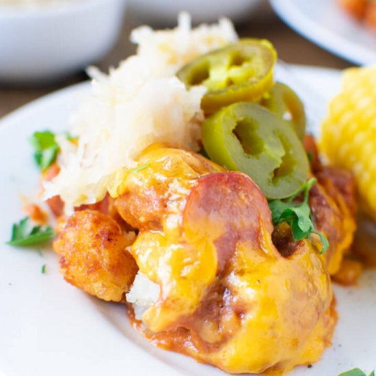 Chili Dog Tater Tot Casserole