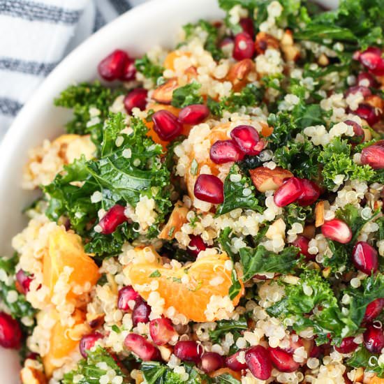 Kale Quinoa Pomegranate Salad