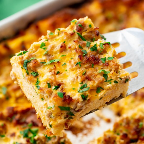 Overnight Sausage Egg Casserole