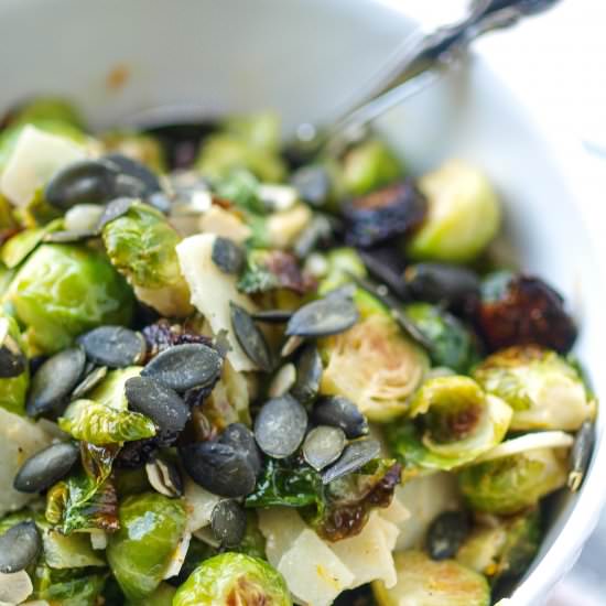 Roast Brussels Sprouts w/ Manchego