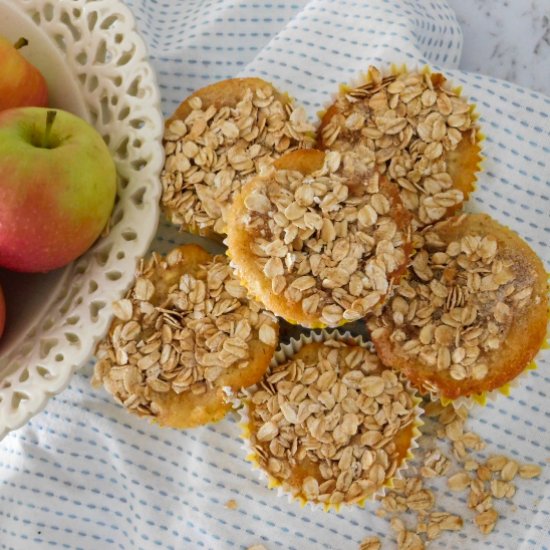 Apple Muffins topped with Oats