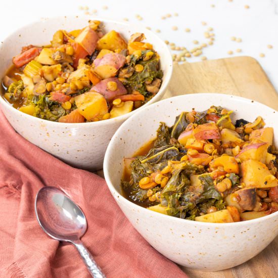 Hearty Lentil Vegetable Potato Stew