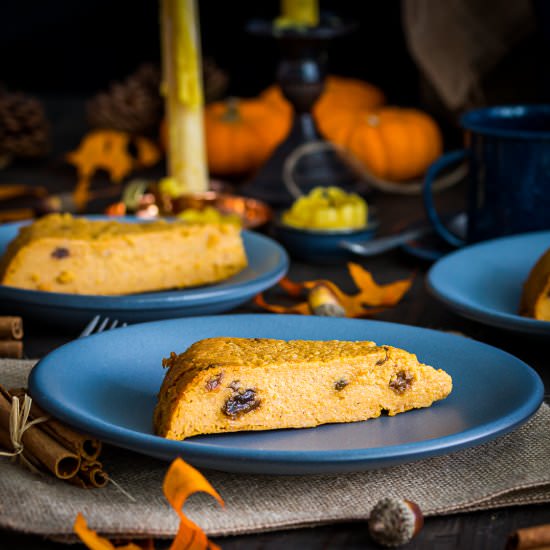 Cornmeal Coconut Cake with Pumpkin