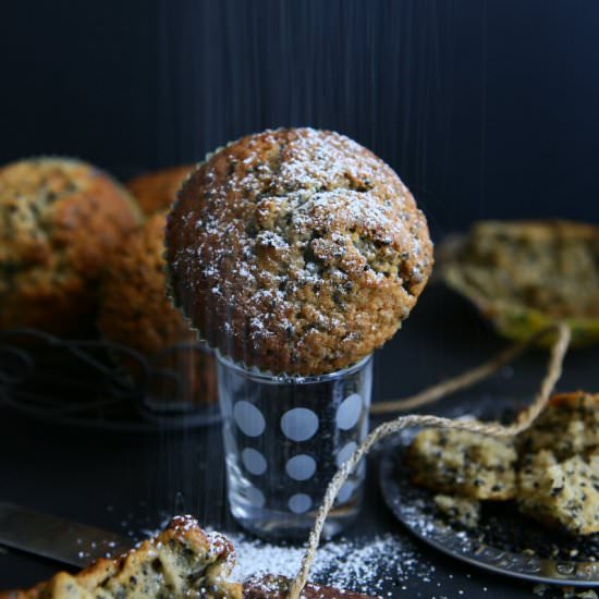 Black Sesame Spelt Muffins