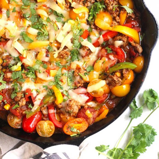 Cheesy Turkey Taco Skillet