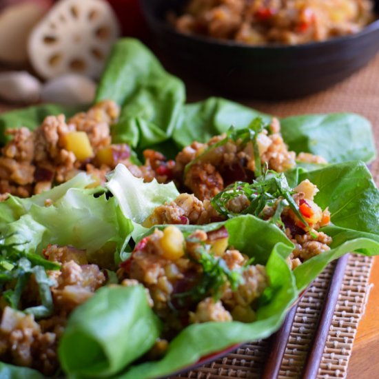 Japanese Miso Chicken Lettuce Wraps