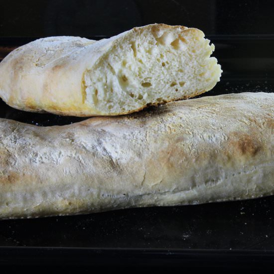 No knead ciabatta