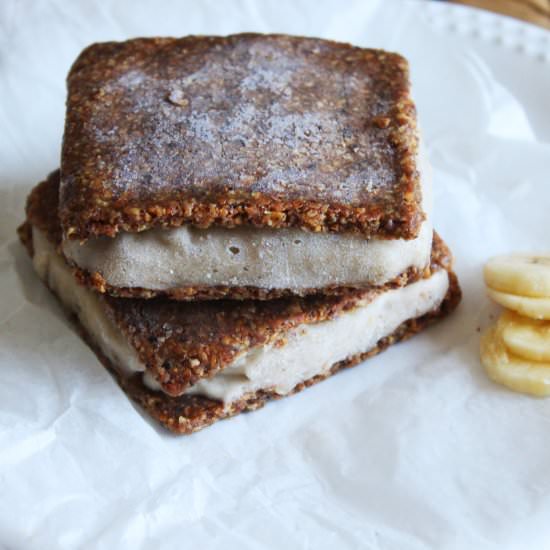 Healthy banana ice cream sandwiches