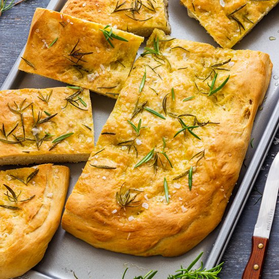 sea salt rosemary focaccia