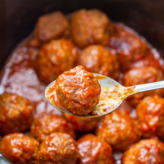 slow cooker sweet & spicy meatballs