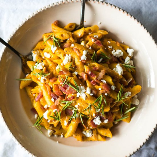 Creamy Pumpkin Penne Alfredo