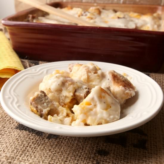 Sausage Biscuits & Gravy Casserole