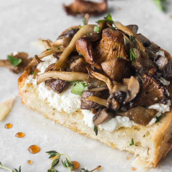 mushroom toast with brown butter