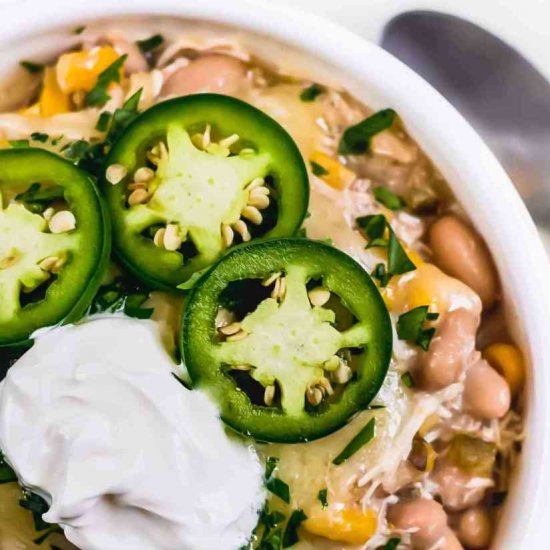 Slow cooker White Chicken Chili