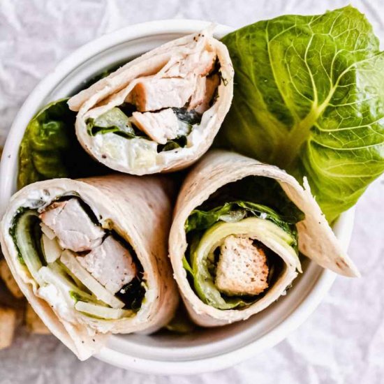 Chicken Caesar Salad Wraps!